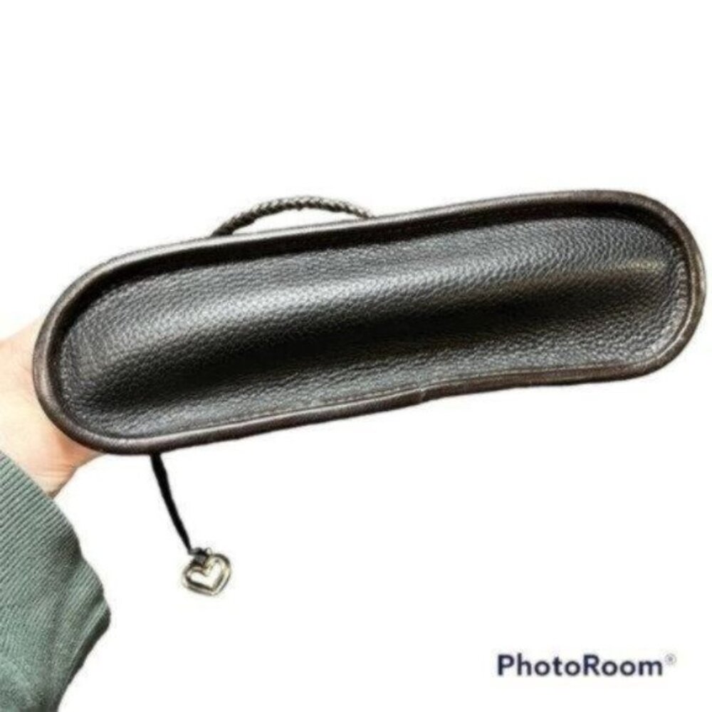 Brighton Smooth Leather Womens Shoulder Bag Structured Croc Detail - Picture 4 of 10